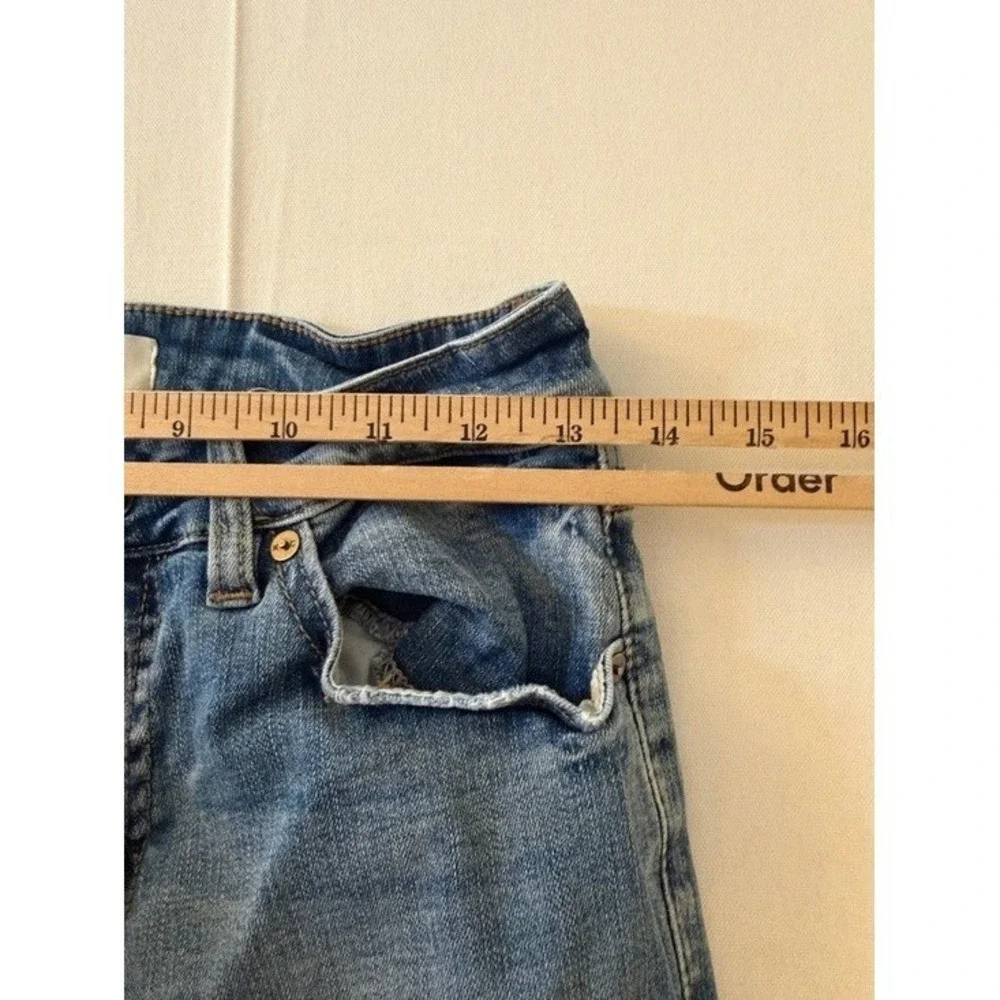 KanCan Jeans‎ Womens 7/27 KC6204M Blue Distressed High Rise Skinny Fringe Hem